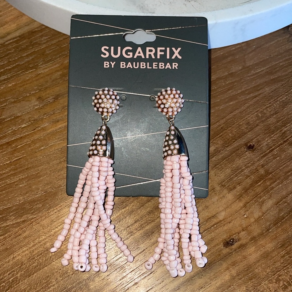 Pink Beaded Earrings